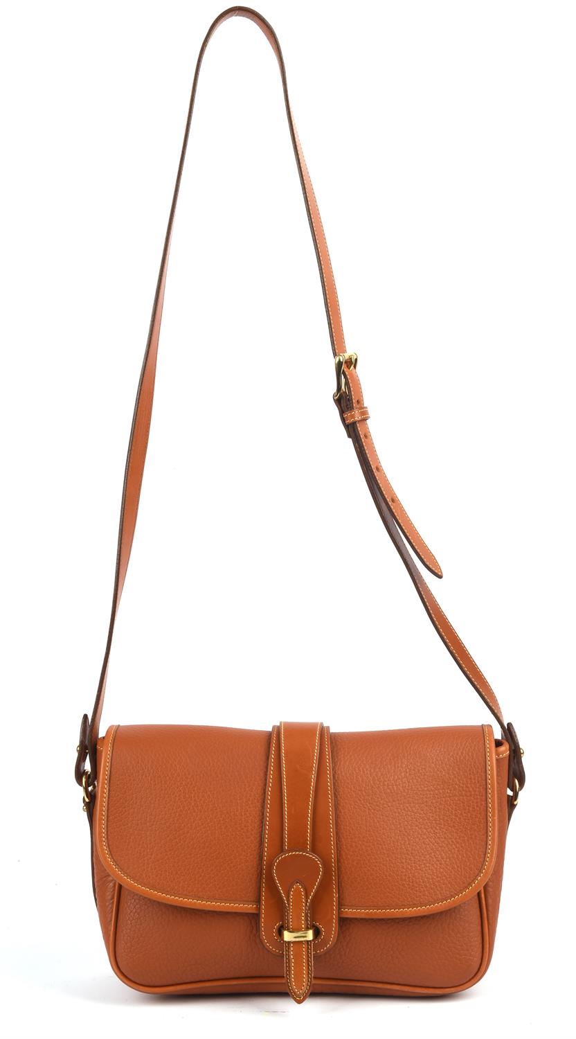 DOONEY & BOURKE tan leather handbag with gold coloured hardware (with tags) (26cm x19cm x 9cm)