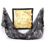 SALVATORRE FERRAGAMO silk bandana scarf depicting leopards (46cmx 46m) * SALVATORRE FERRAGAMO long