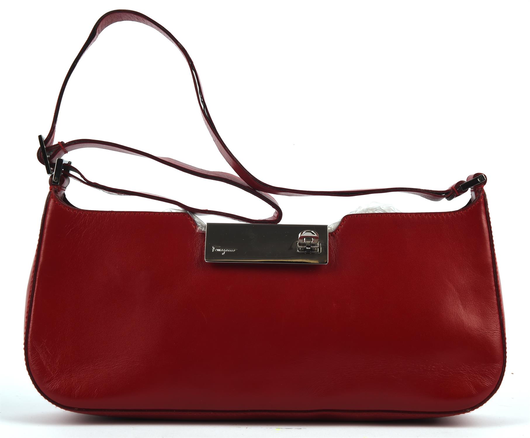 SALVATORRE FERRAGAMO 1990s red leather handbag ( 27cm x 12cm x 5cm) * SALVATORRE FERRAGAMO 1990s - Image 2 of 11