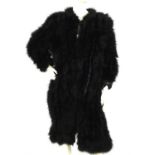 ANN GREEN a 1980s-90s ladies black marabou feather evening coat. Fits UK Medium