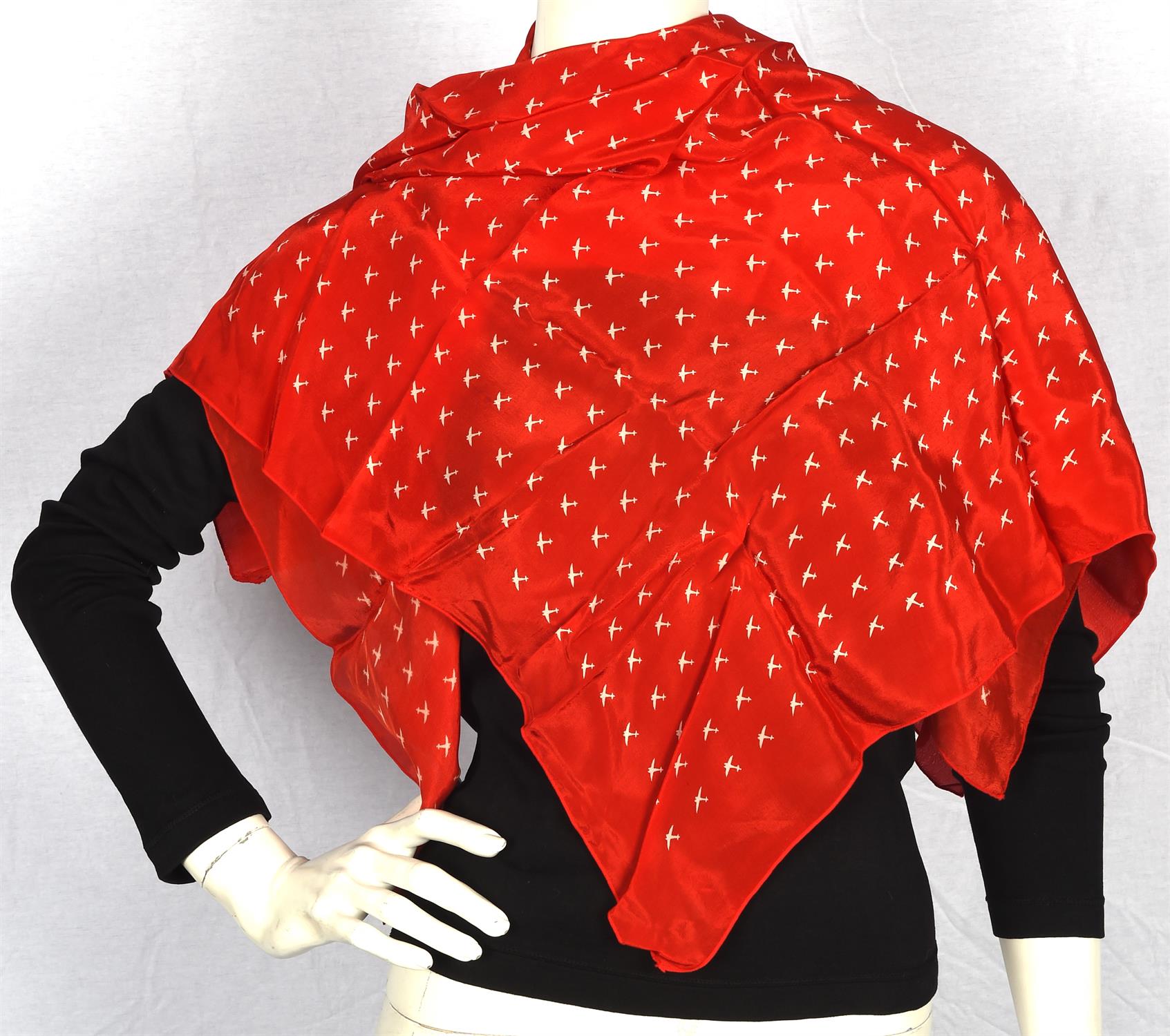 BIBA 1970s long sleeved black T shirt and two red scarves Shirt Fits UK8-10 - Image 4 of 7