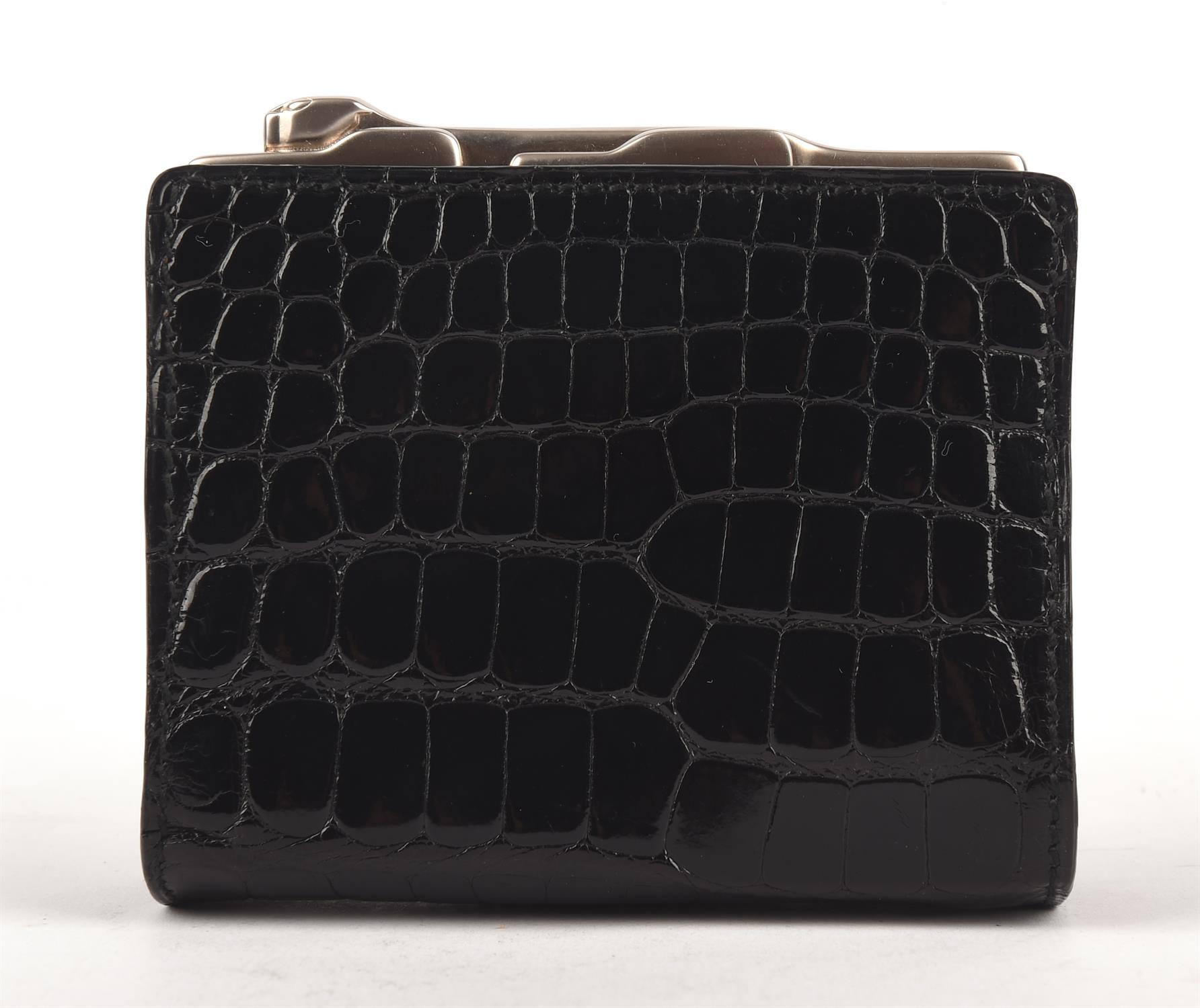 CARTIER MUST DE CARTIER boxed black croc leather purse with silver leather lining and silver - Image 2 of 8