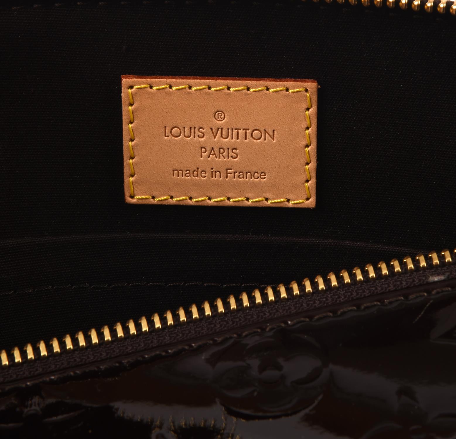 LOUIS VUITTON Burgundy Sherwood monogram Vernis varnished calf leather handbag (27cm x 19cm x 12cm) - Image 6 of 6