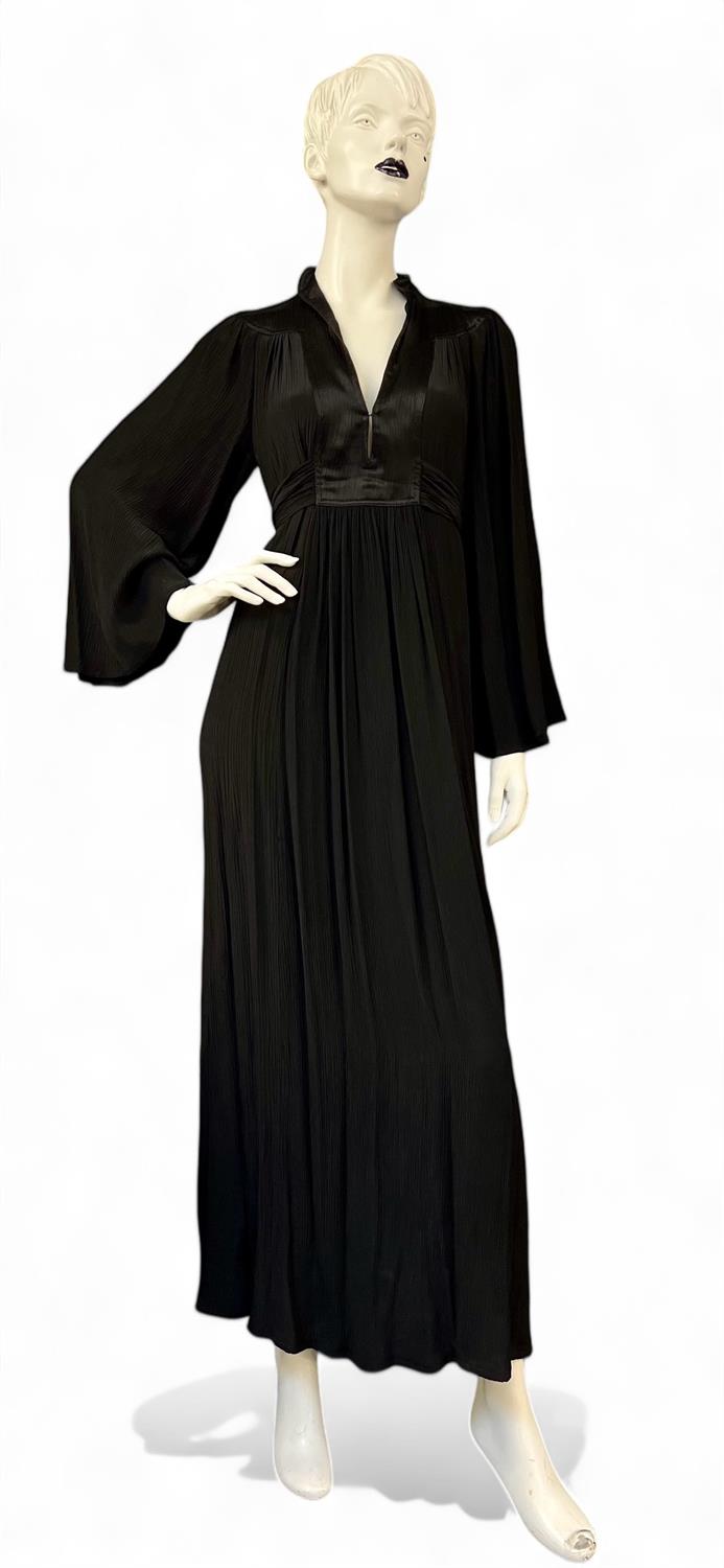 OSSIE CLARK for Radley iconic 1970s black Grecian-style pleated evening dress Fits UK0-12 (Shoulder