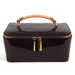 LOUIS VUITTON Burgundy monogram Vernis varnished calf leather jewel travel case (15cm x 7cm x 8cm)