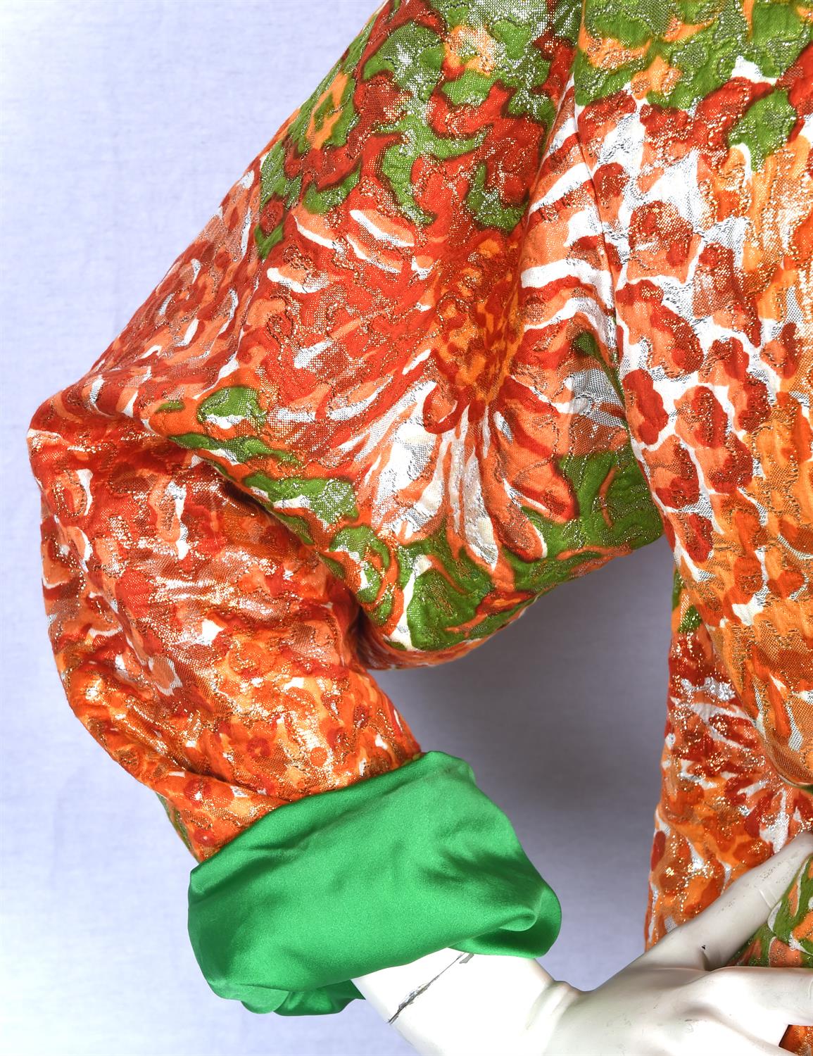 YVES SAINT LAURENT Rive Gauche vintage 1980s/90s orange and green jacket with green silk lining - Image 3 of 7