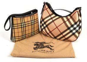 BURBERRY a large Nova Check Hobo handbag with dust bag (38cm x 25m x 6cm) * A smaller BURBERRY