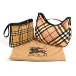 BURBERRY a large Nova Check Hobo handbag with dust bag (38cm x 25m x 6cm) * A smaller BURBERRY