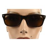 RAYBAN unisex vintage 1990s tortoiseshell Perspex sunglasses with soft case and cloth and unopened