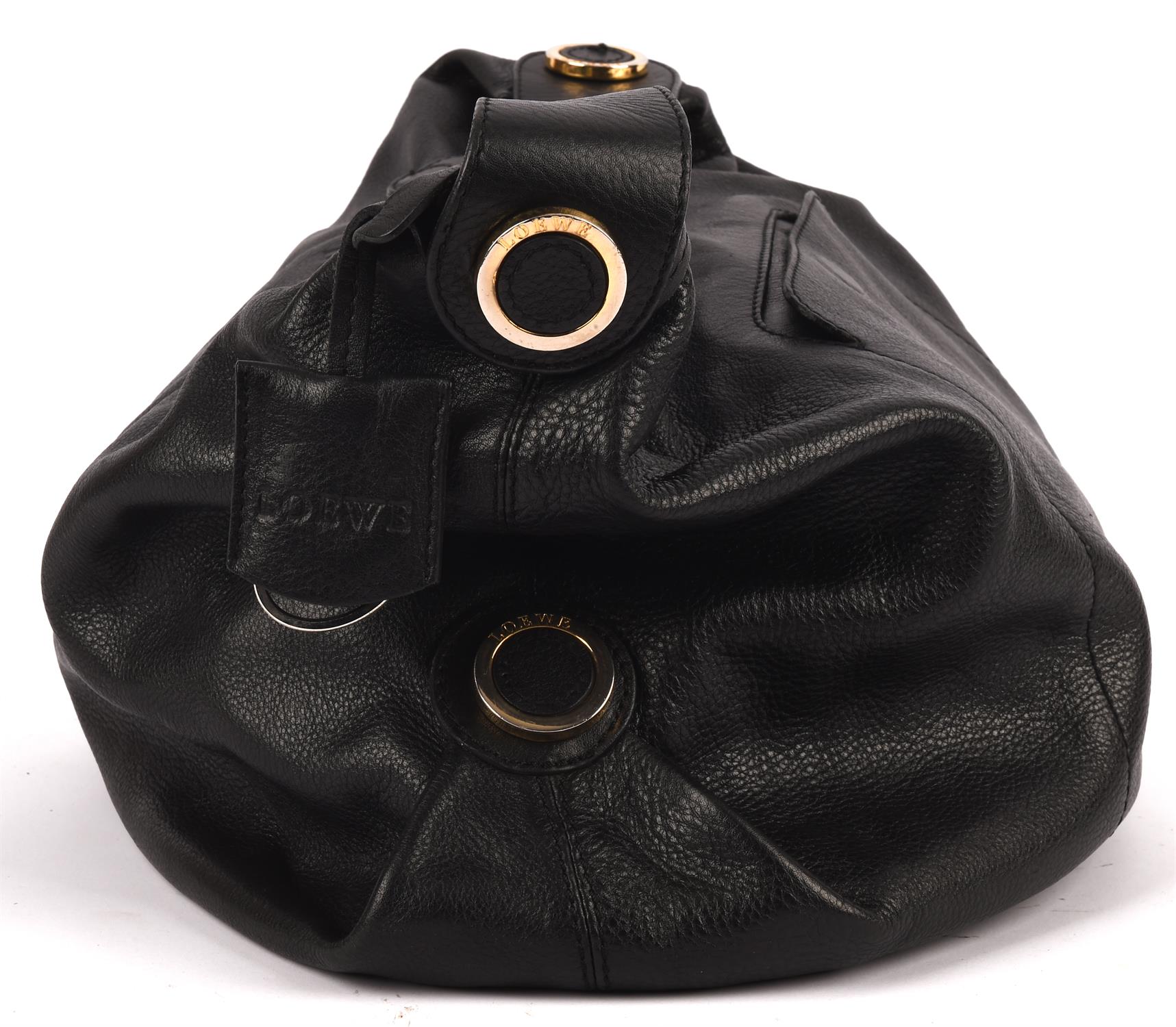 ADDENDUM LOT * LOEWE black leather tote handbag with gold coloured hardware and side pocket for - Image 6 of 7