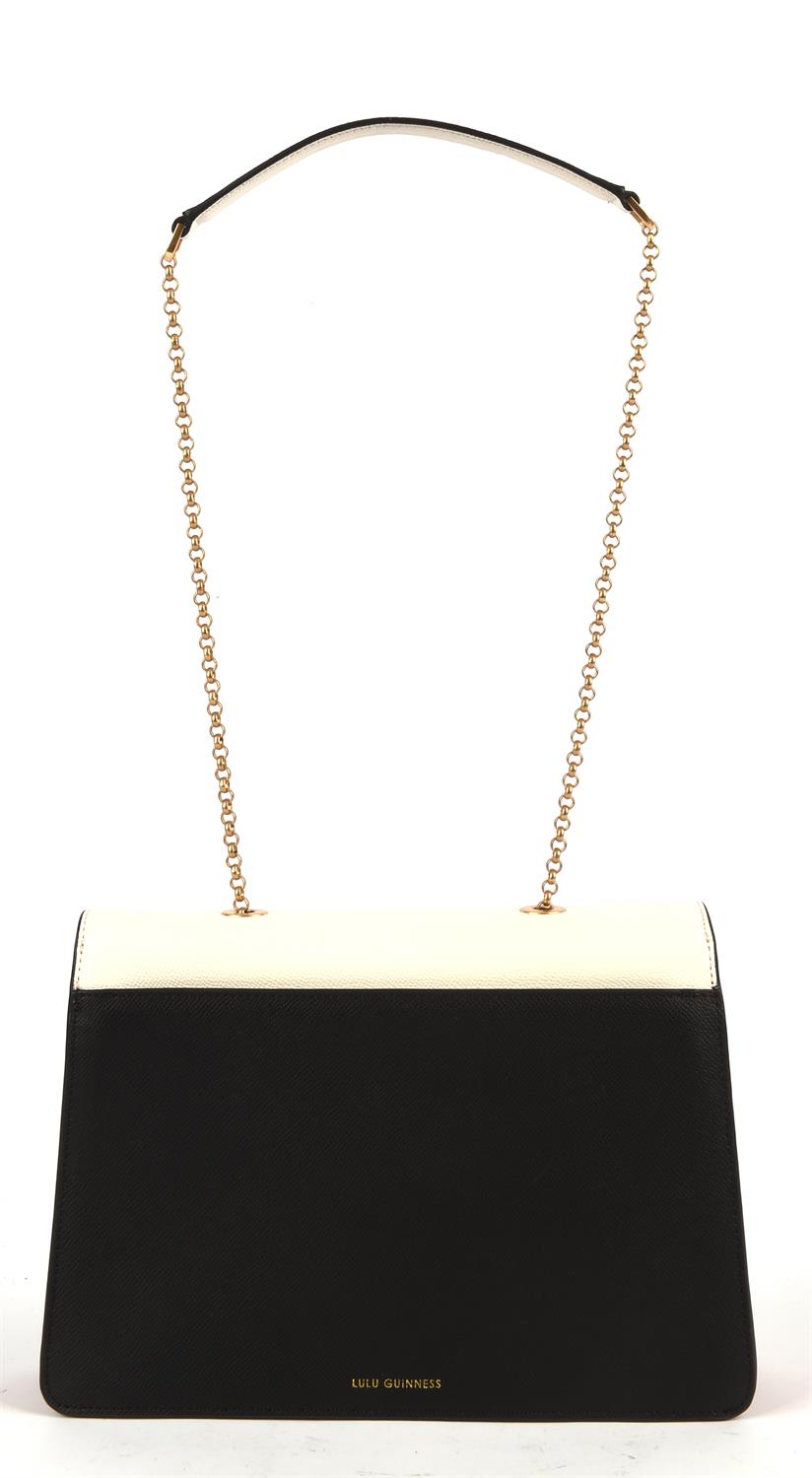 LULU GUINNESS red white and black grained leather handbag with gold chain, (Zara) dust bag and - Image 8 of 10