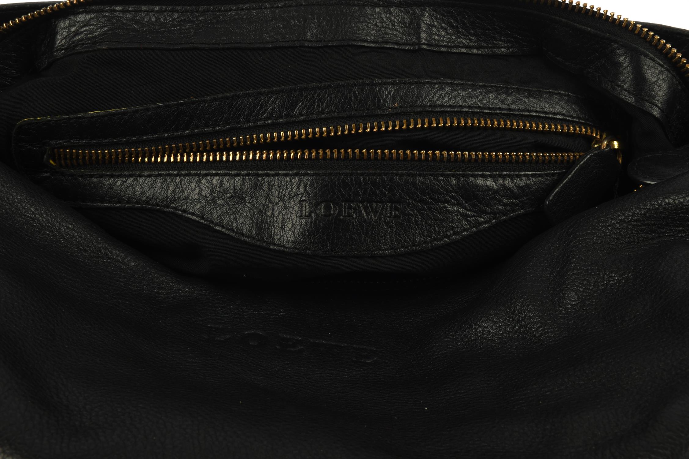 ADDENDUM LOT * LOEWE black leather tote handbag with gold coloured hardware and side pocket for - Image 7 of 7