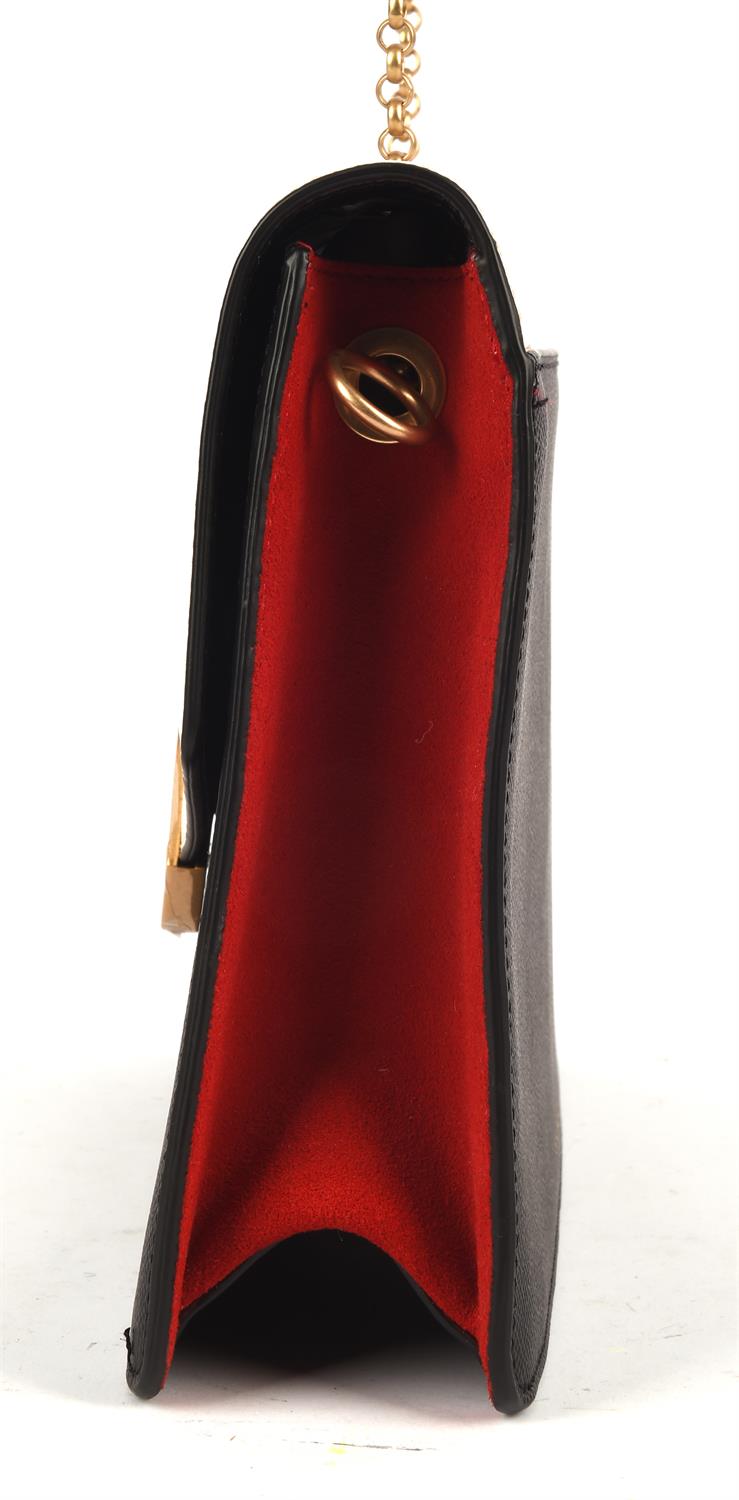 LULU GUINNESS red white and black grained leather handbag with gold chain, (Zara) dust bag and - Image 5 of 10