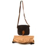 LOUIS VUITTON vintage CARTOUCHIERE canvas coated leather cross-body shoulder handbag