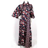 JEAN VARON (John Bates) A statement 1970s red white and blue maxi dress Fits UK14-16