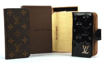 LOUIS VUITTON boxed vintage 1990s iPhone 10X varnished leather case boxed with integral mirror and