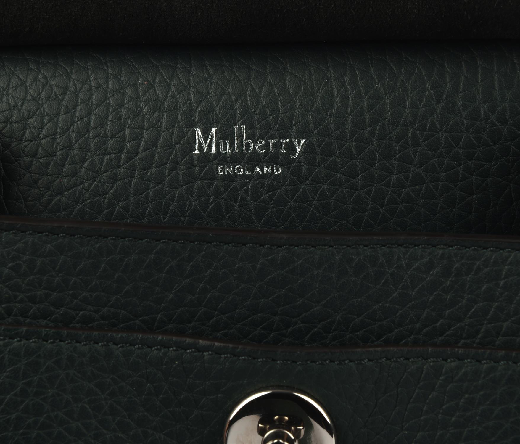 MULBERRY A rare dark green small Antony cross body handbag with original dust bag an green canvas - Image 8 of 8