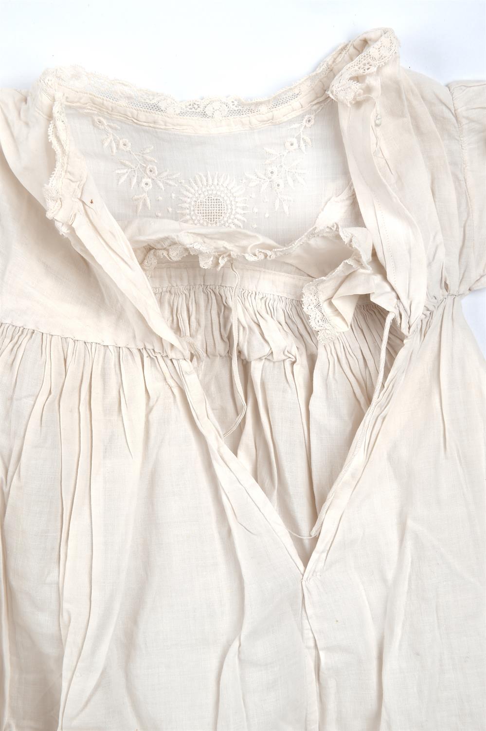 A collection of Victorian and Edwardian lace, christening robes and undergarments 2 half slips, - Image 2 of 5