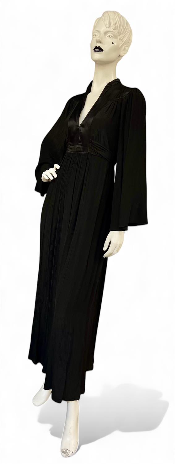 OSSIE CLARK for Radley iconic 1970s black Grecian-style pleated evening dress Fits UK0-12 (Shoulder - Image 2 of 5