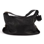 ADDENDUM LOT * LOEWE black leather tote handbag with gold coloured hardware and side pocket for