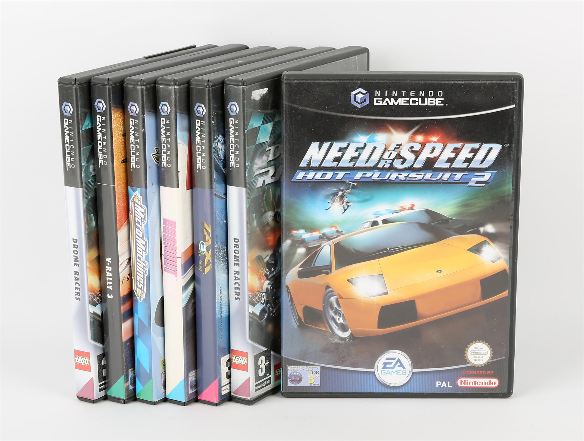 Nintendo GameCube Arcade Racing bundle (PAL) Games include: Burnout, V-Rally 3, Drome Racers (x2),
