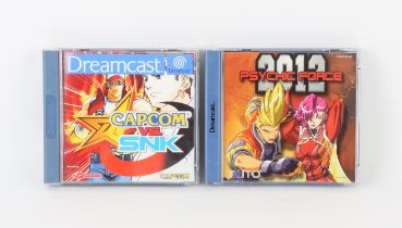 Sega Dreamcast Fighting bundle (PAL) Games include: Capcom VS SNK [Repro Inlays] and Psychic Force