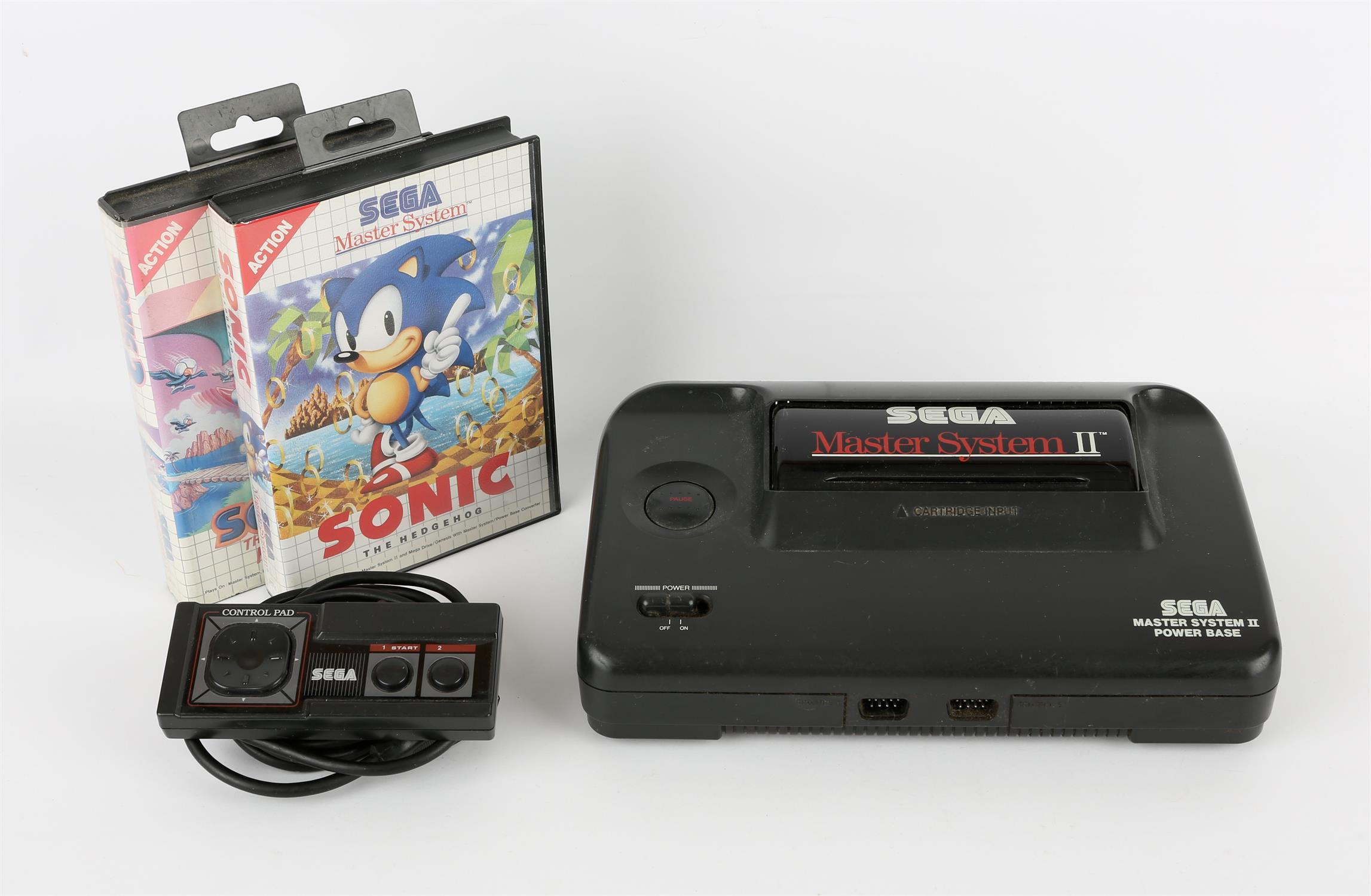 Sega Master System II Console with controller, power supply and 2 boxed games Games include: Sonic