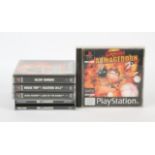 PlayStation 1 (PS1) Action bundle (PAL) Games include: Re-Loaded, Worms Armageddon, Silent Bomber,
