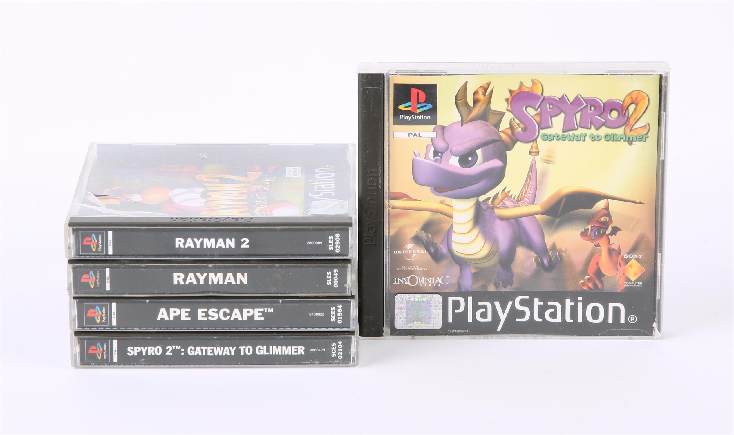 PlayStation 1 (PS1) Platformer bundle (PAL) Games include: Ape Escape, Rayman, Rayman 2: The Great