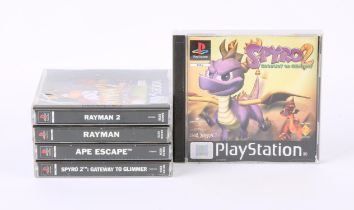 PlayStation 1 (PS1) Platformer bundle (PAL) Games include: Ape Escape, Rayman, Rayman 2: The Great