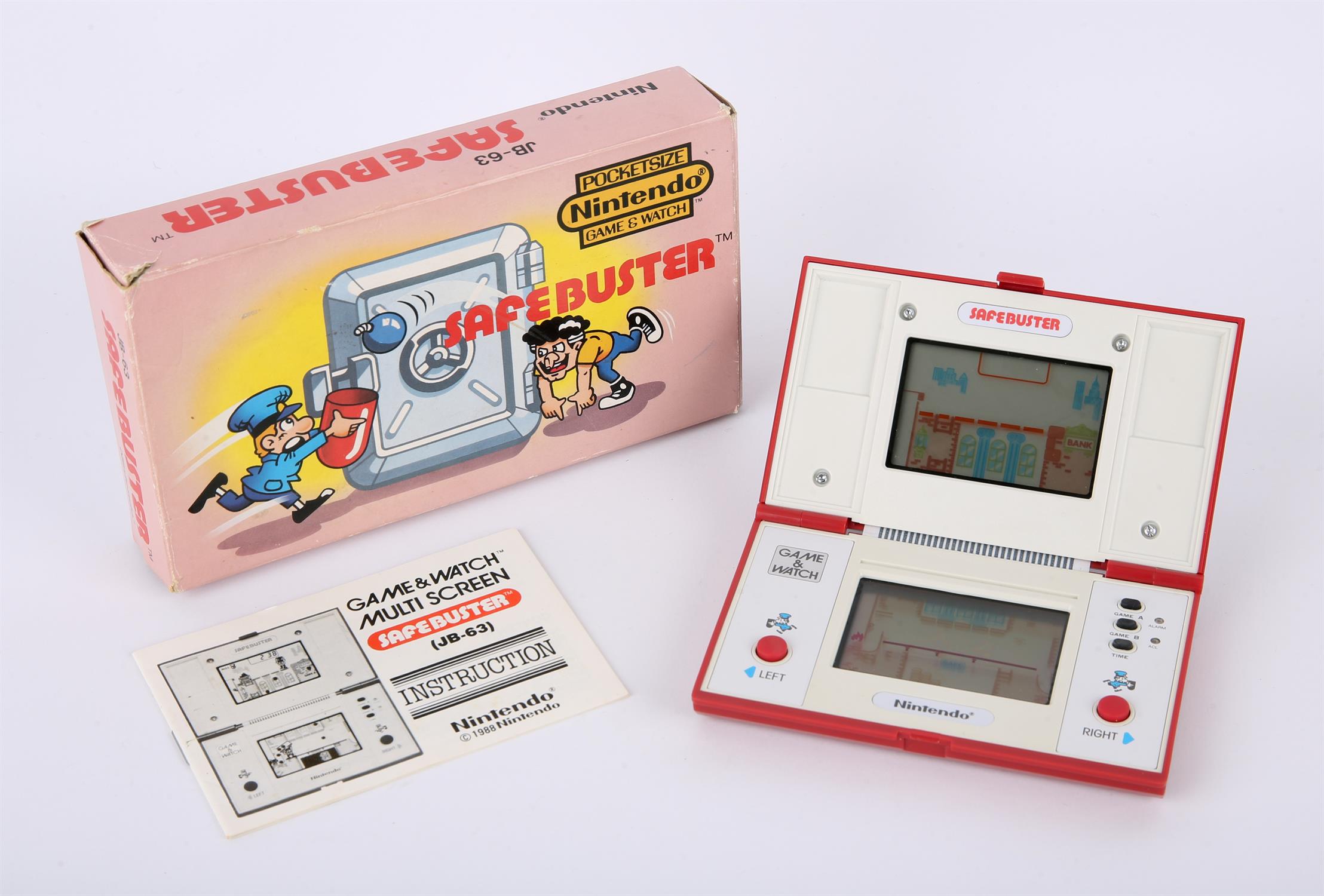 Nintendo Game & Watch Safebuster [JB-63] handheld console from 1988 (complete and boxed) Item is