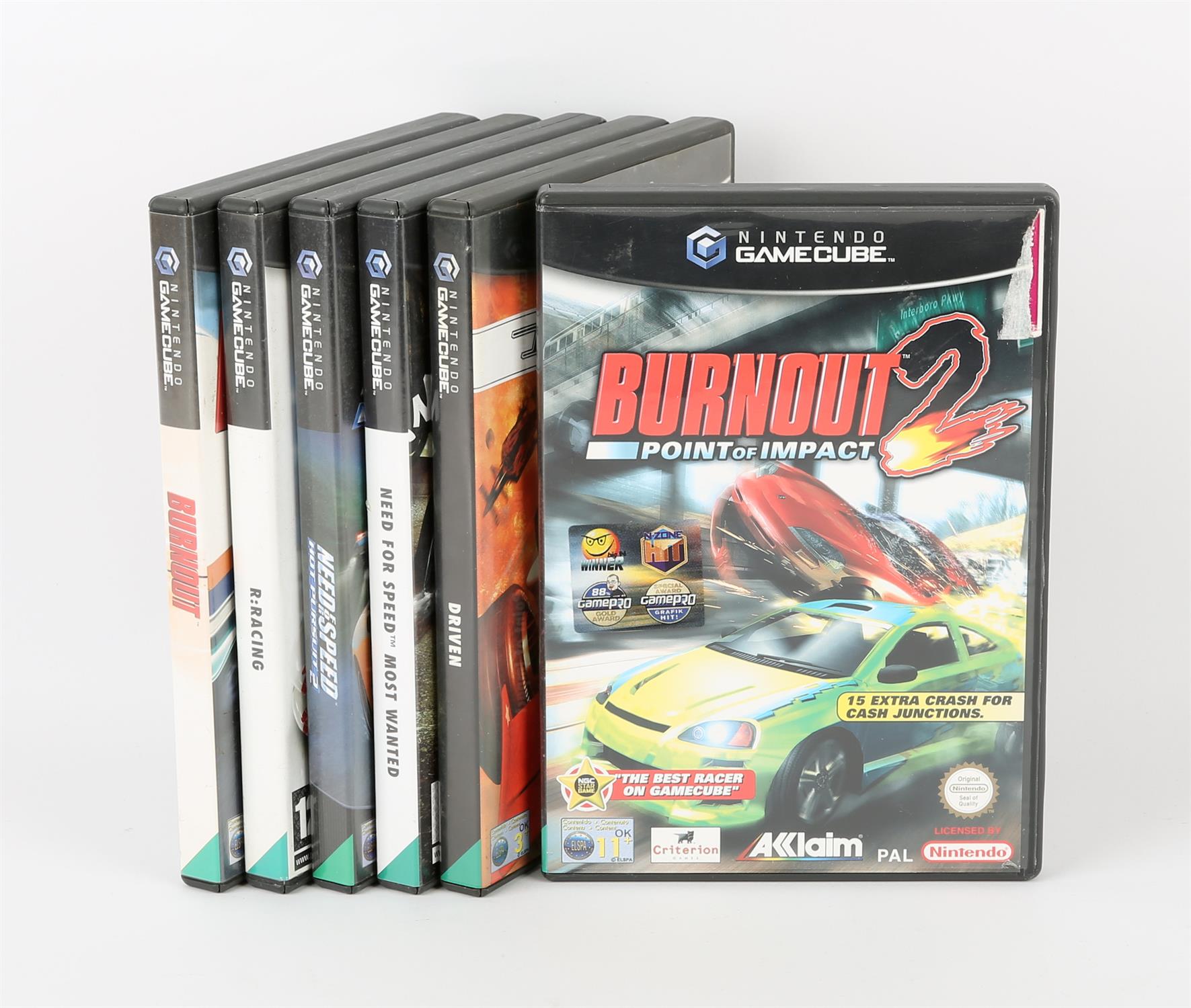 Nintendo GameCube Racing bundle (PAL) Games include: Burnout, Burnout 2: Point of Impact,