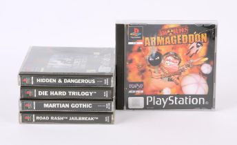 PlayStation 1 (PS1) Action bundle (PAL) Games include: Die Hard Trilogy, Martian Gothic,