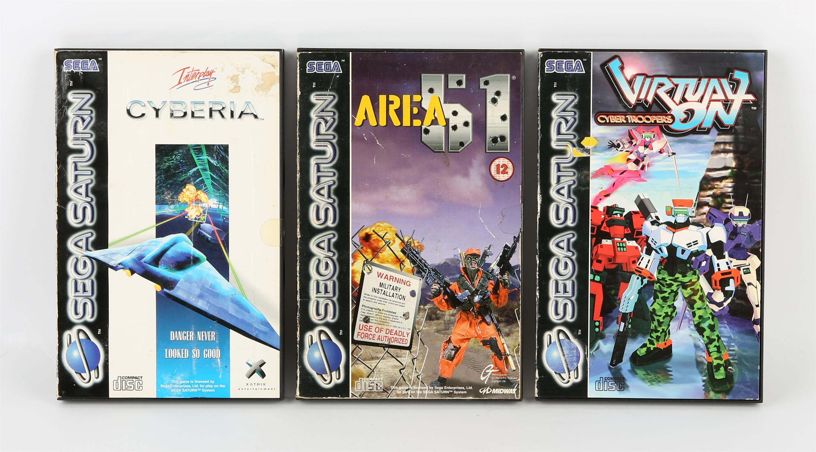 Sega Saturn Sci-Fi bundle (PAL) Games include: Area 51, Virtual On and Cyberia Games are complete,