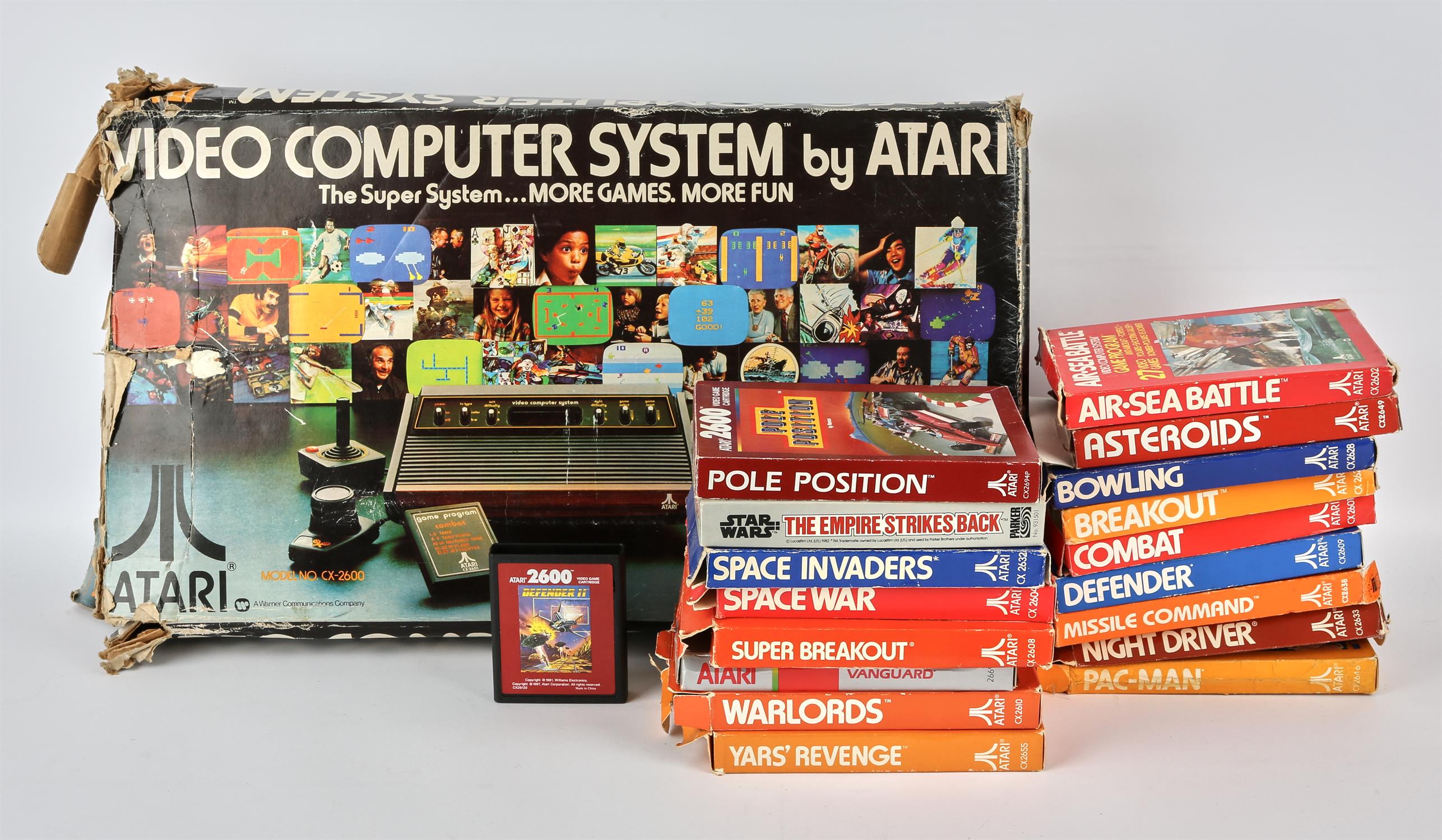 Atari CX-2600 Video Game System (boxed) complete with 2 joysticks, 2 paddle controllers,