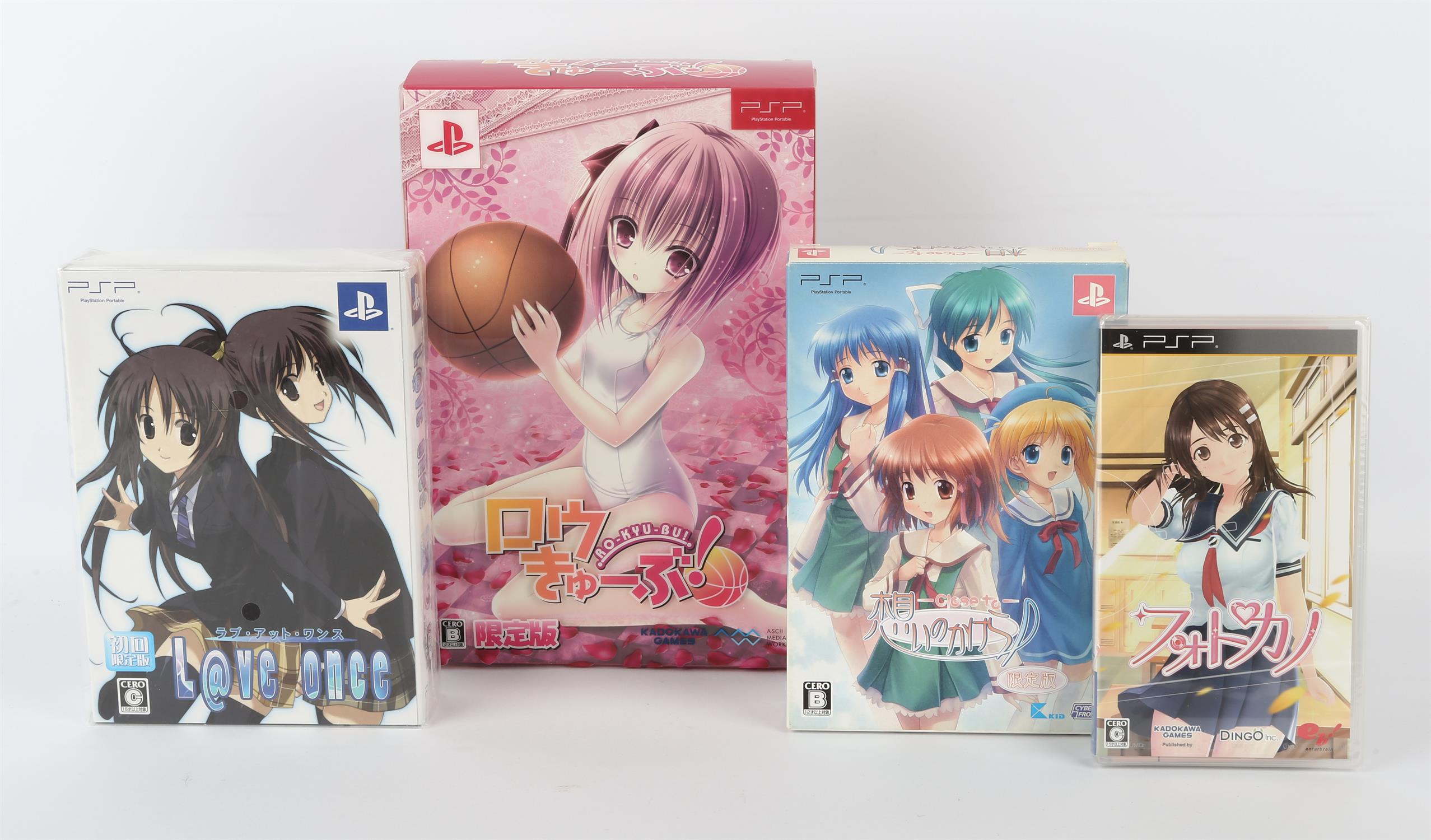 PlayStation Portable (PSP) Dating Sim/Visual Novel bundle (NTSC-J) Games include: Ro-Kyu-Bu!