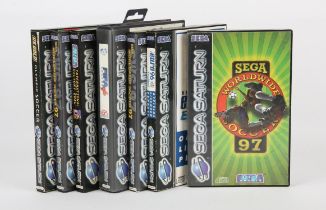 Sega Saturn Football/Soccer bundle (PAL) Games include: Sega Worldwide Soccer (x3), Olympic Soccer,