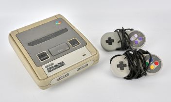 Super Nintendo (SNES) Console, controllers + cables (PAL Version) - no power plug