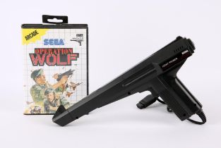 Sega Master System Operation Wolf (PAL) with Light Phaser gun peripheral Game is complete,