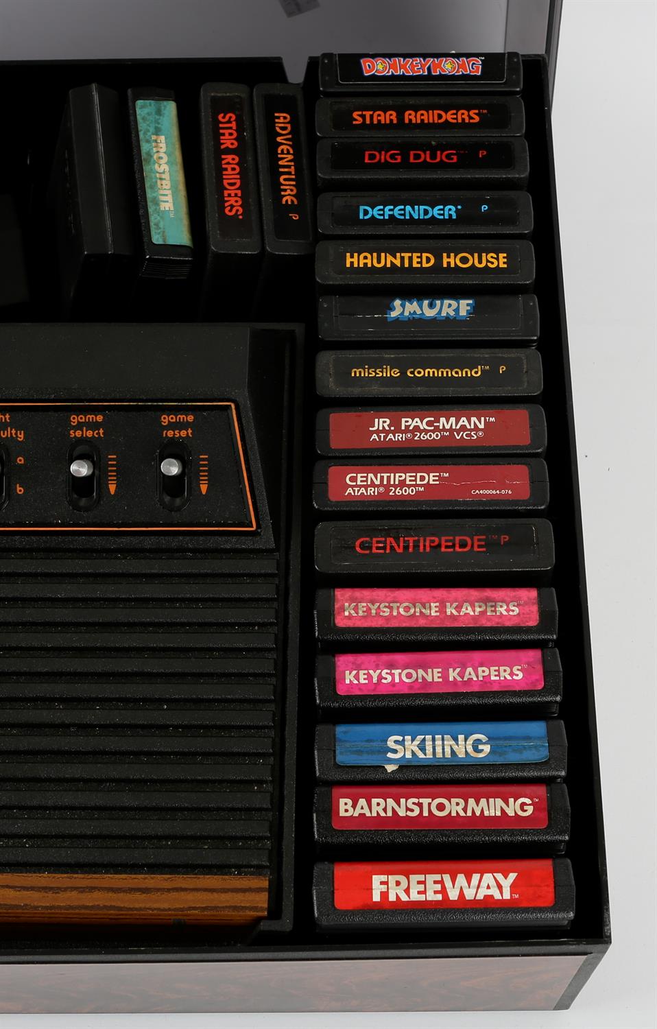 Atari CX 2600 console in a third-party storage case with cover, power supply and 19 games Games - Image 2 of 2