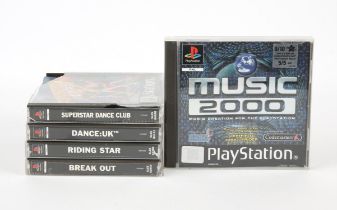 PlayStation 1 (PS1) Variety bundle (PAL) Games include: Music 2000, Dance:UK, Riding Star,