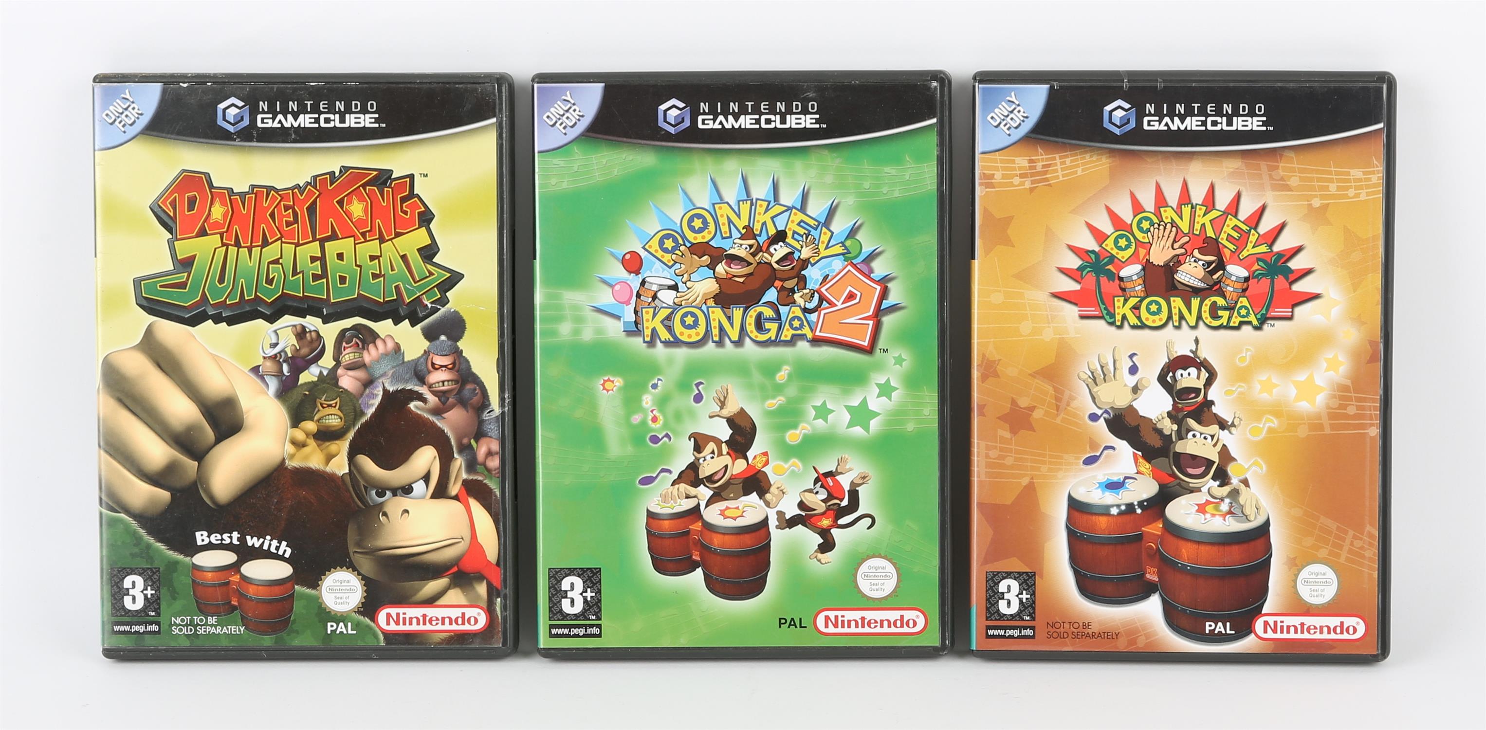 Nintendo GameCube Donkey Kong bundle (PAL) Games include: Donkey Konga, Donkey Konga 2 and Donkey