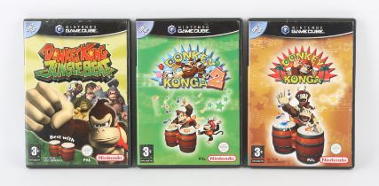 Nintendo GameCube Donkey Kong bundle (PAL) Games include: Donkey Konga, Donkey Konga 2 and Donkey