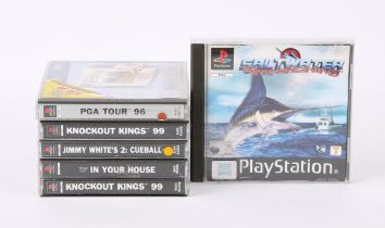 PlayStation 1 (PS1) Sports bundle (PAL) Games include: WWF In Your House, Knockout Kings 99 (x2),