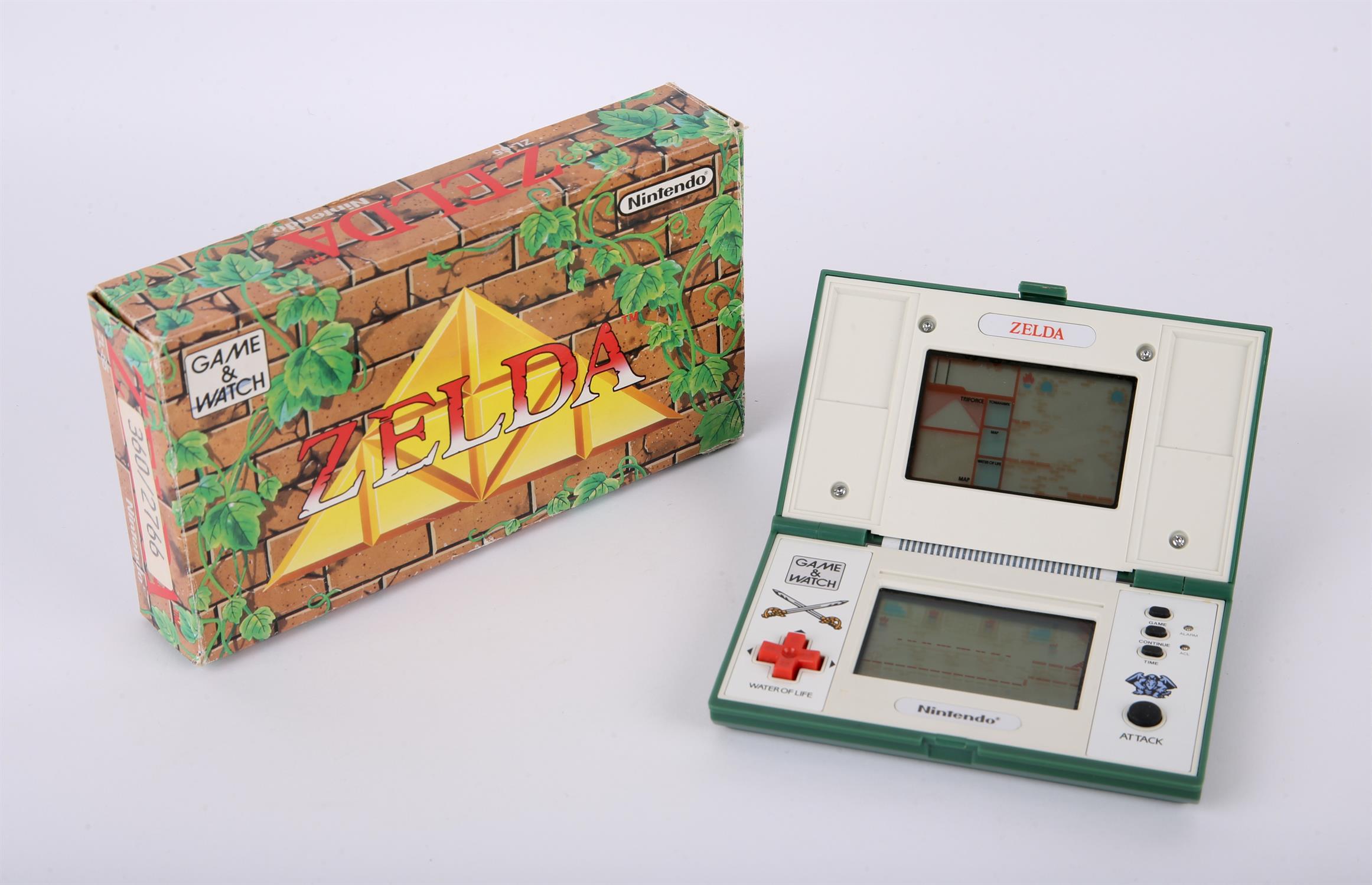 Nintendo Game & Watch Zelda [ZL-65] handheld console from 1989 (complete and boxed).