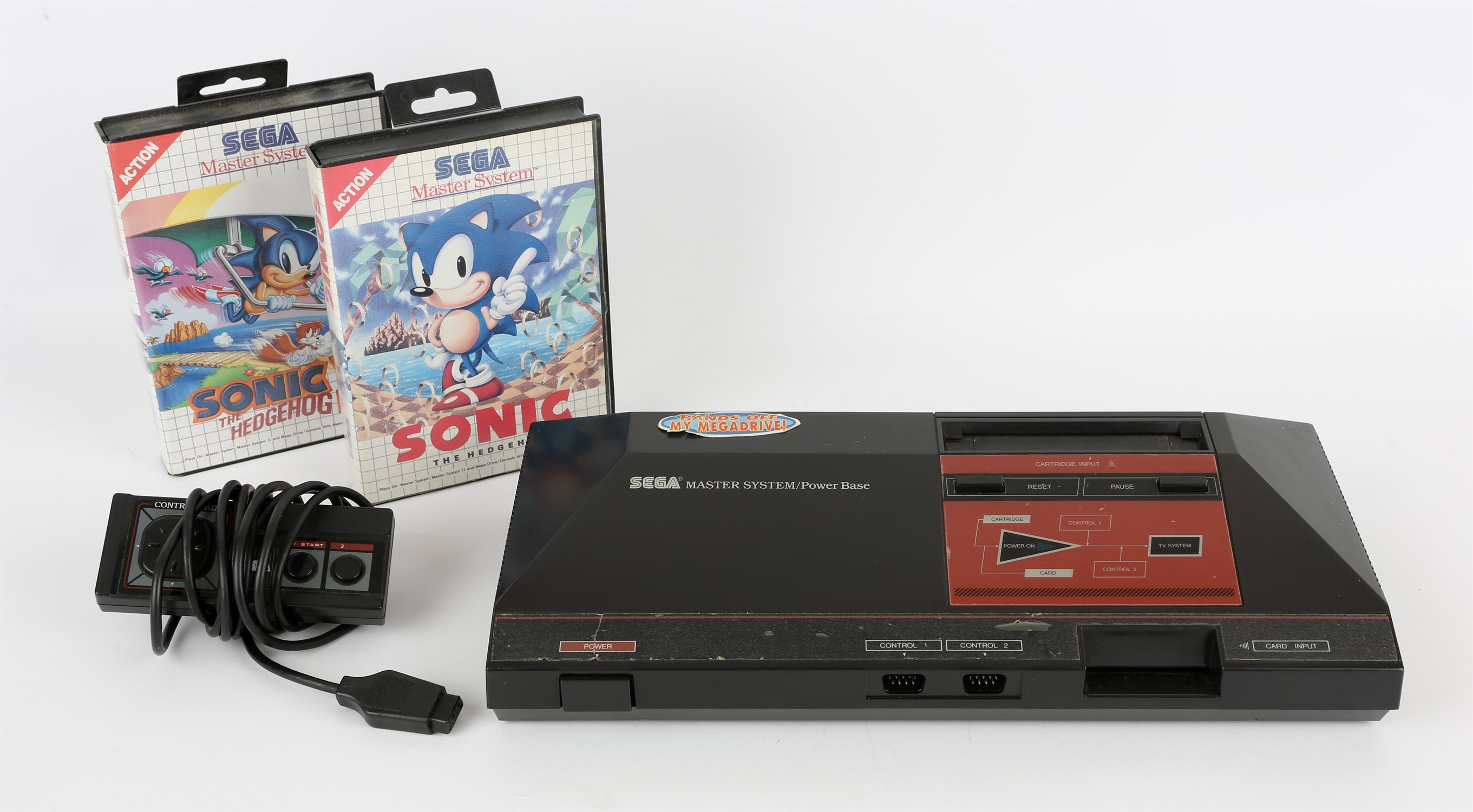 Sega Master System Console with controller, power supply and 2 boxed games Games include: Sonic