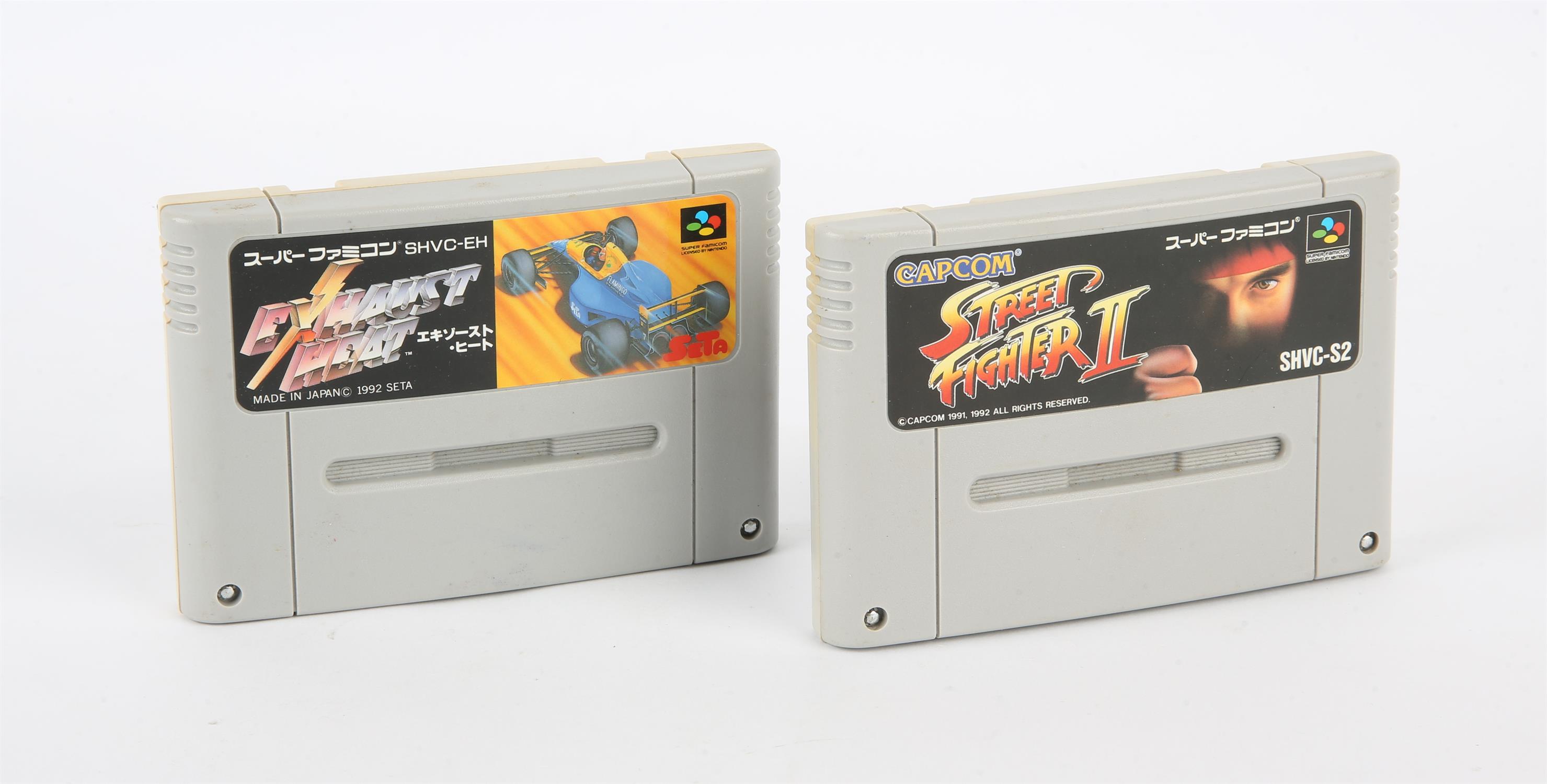 Super Famicom loose cartridges (NTSC-J) Includes: Street Fighter II and Exhaust Heat