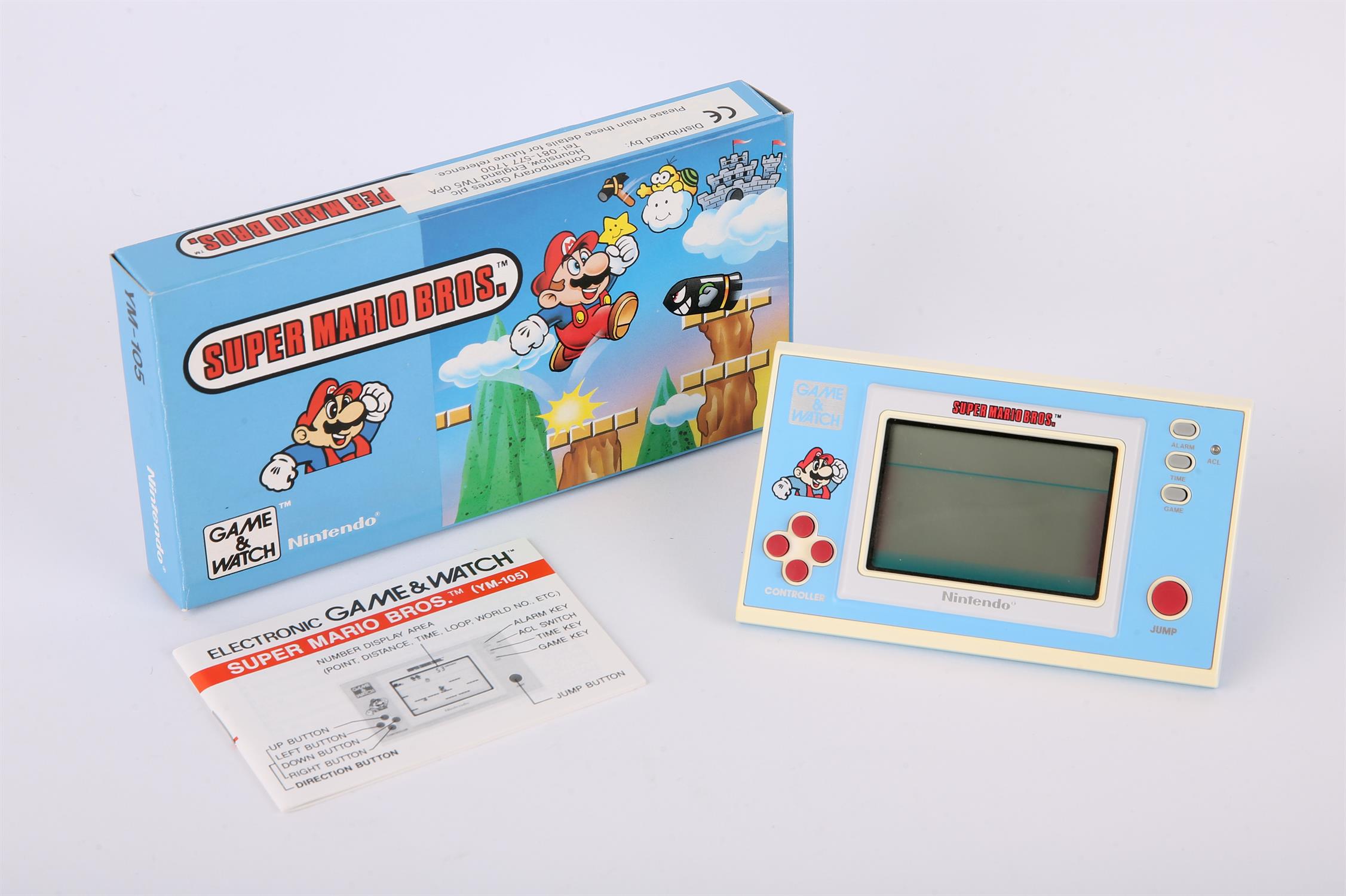 Nintendo Game & Watch Super Mario Bros. [YM-105] handheld console from 1988 (complete and boxed)