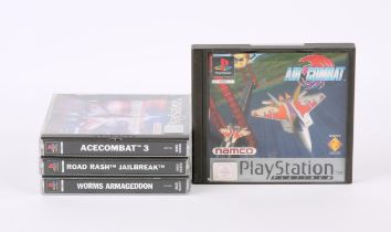 PlayStation 1 (PS1) Action bundle (PAL) Games include: Ace Combat 3, Air Combat [Platinum],