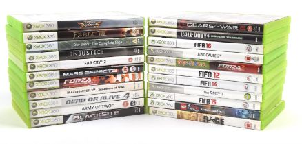 An assortment of 22 Xbox 360 games (PAL) Highlights include: Fable III, Virtua Fighter 5,